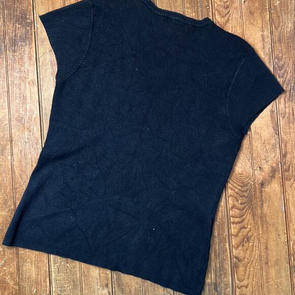 Women’s Emanuel Ungaro cap sleep deep v neck ribbed sweater size medium - Picture 6 of 8